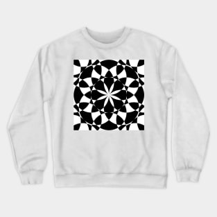 Black and white flower mandala mosaic Crewneck Sweatshirt